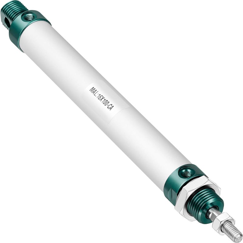 VIILOCK Pneumatic Air Cylinder 16mm Bore 100mm Stroke, Mini Air Cylinder Single Rod Double Action MAL 16 X 100 - Image 1